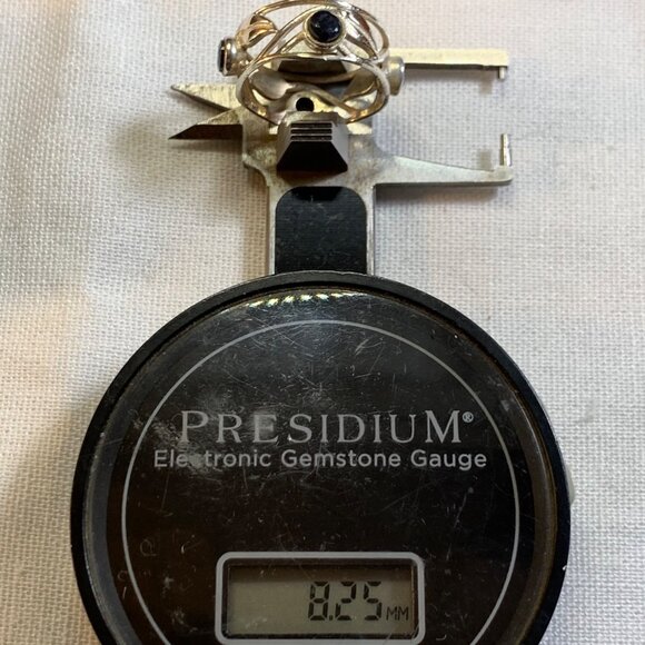 Sterling Silver 925 Black Sapphire Bezel Set Cigar Band 8.25mm Wide Ring Size 8 - Picture 6 of 8